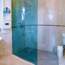 The apartment's bathroom with hot shower and lovely design.