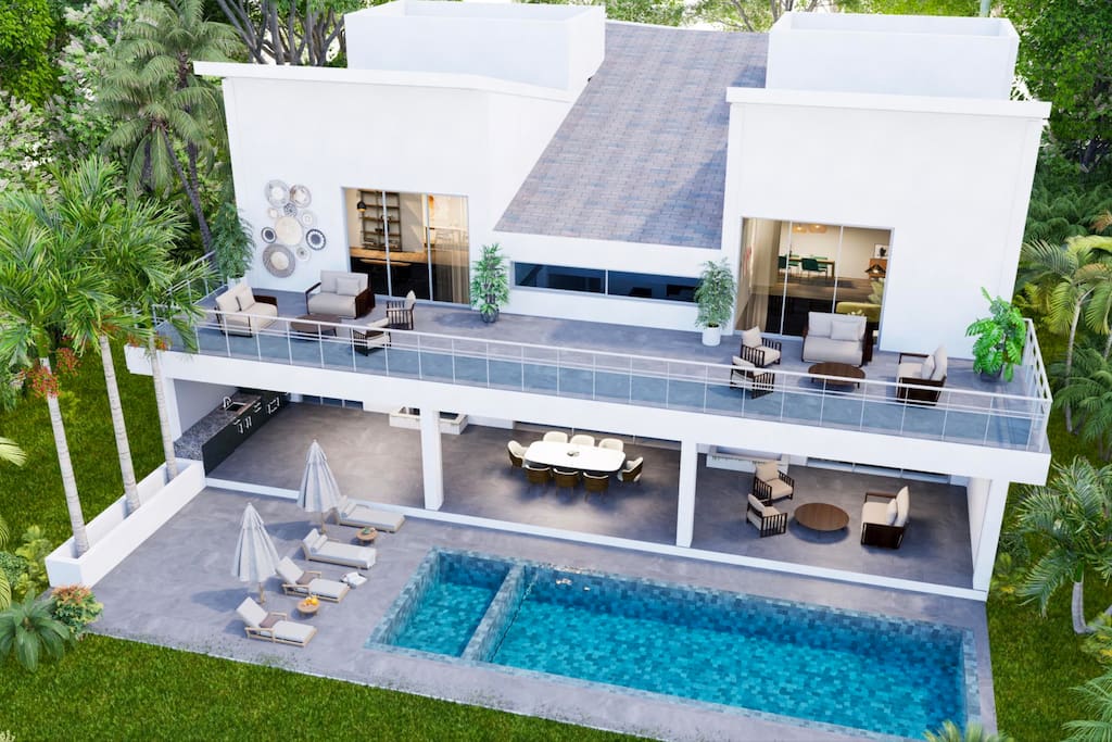 Lux retreat with private pool & Jacuzzi (3D Render)