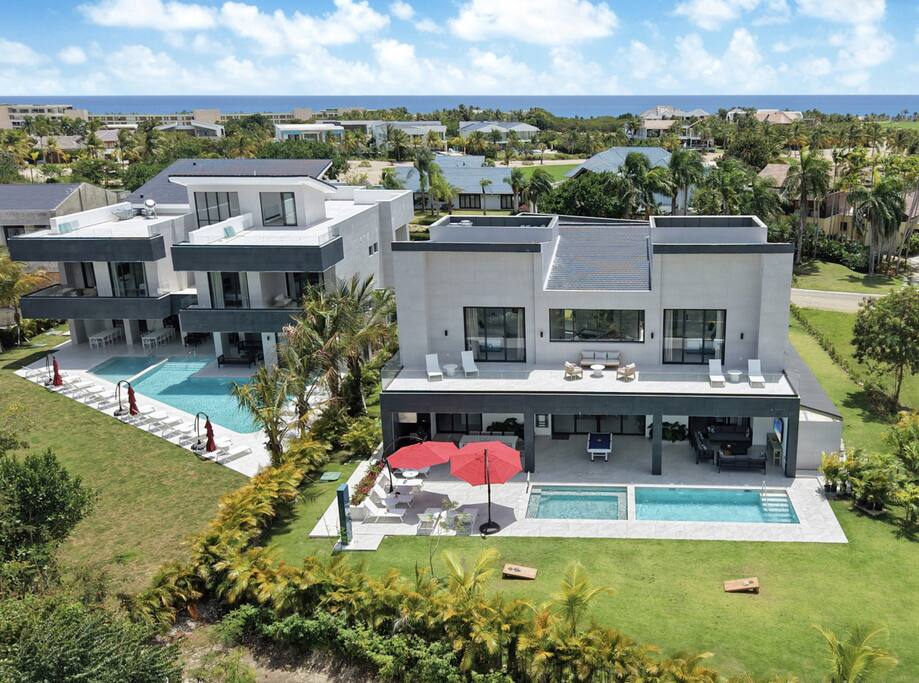 Aerial view of the properties