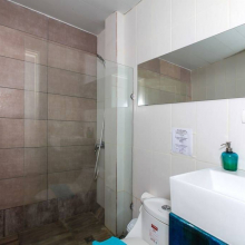 Your clean and super fresh bathroom with a shower. Fresh towels and basic essentials are included.