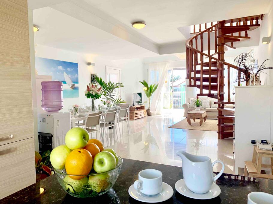 2-level private penthouse with everything you might need for a comfortable stay.
