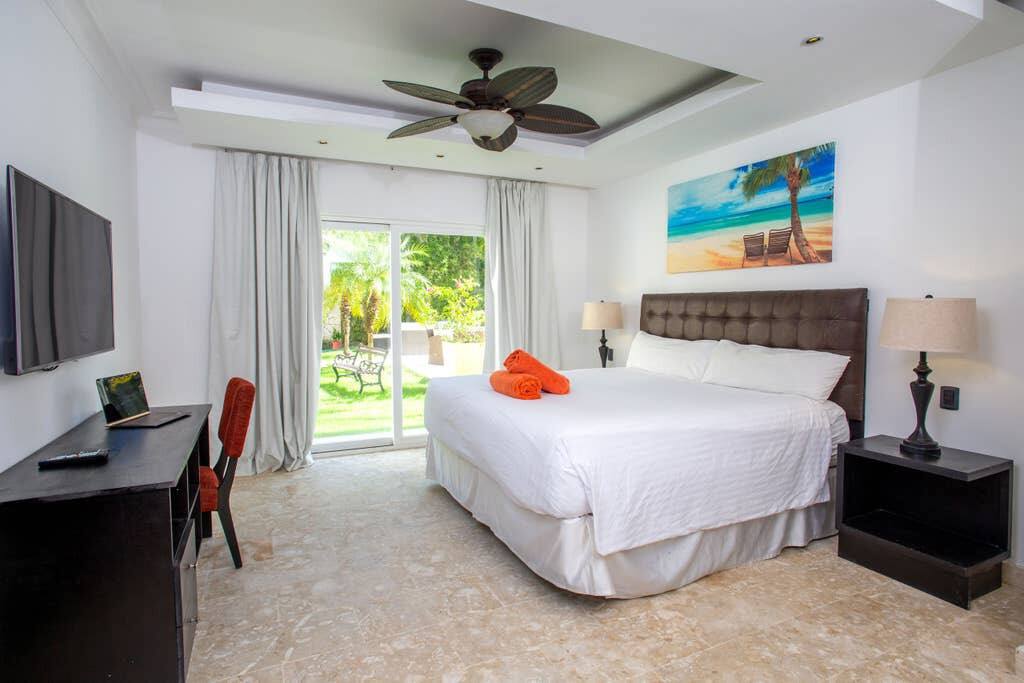 The bedrooms are full of natural light and have curtains and air-conditioners.