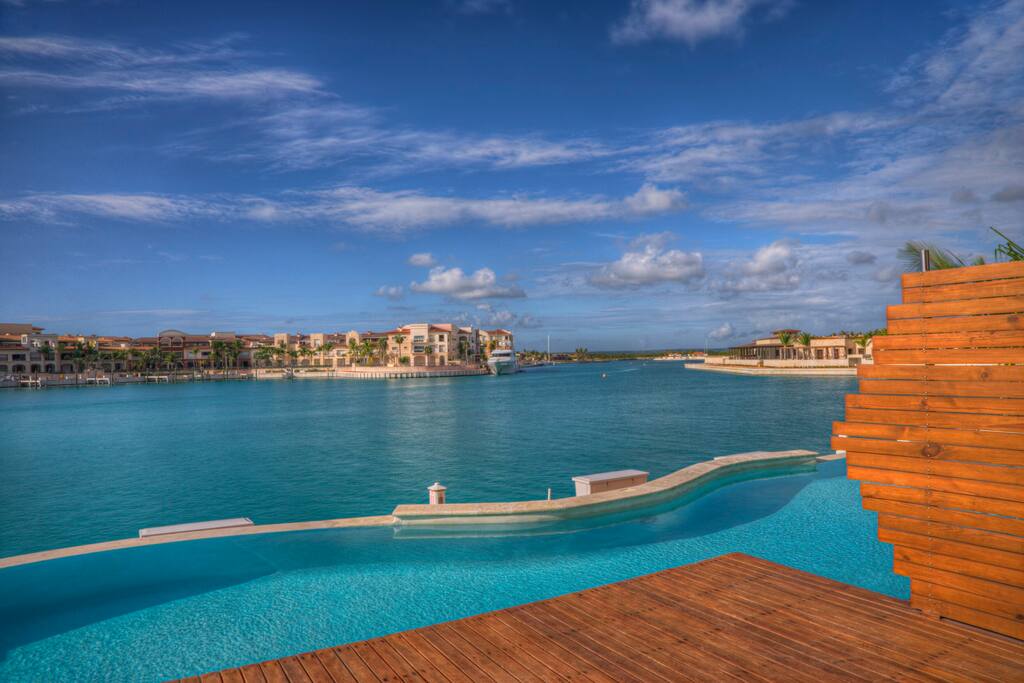 Private Pool with marina views.