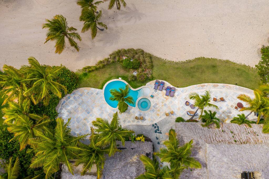 Birdview at the swimming pool