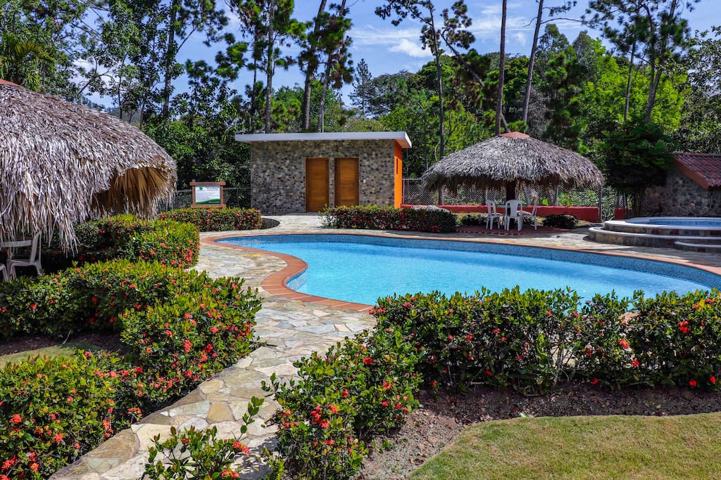 Modern private villa with pools in guarded resort of Jarabacoa, the DR