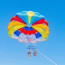 Parasailing Over the Coast of Bavaro Beach