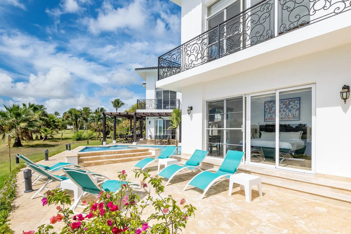 Terrace with sun loungers