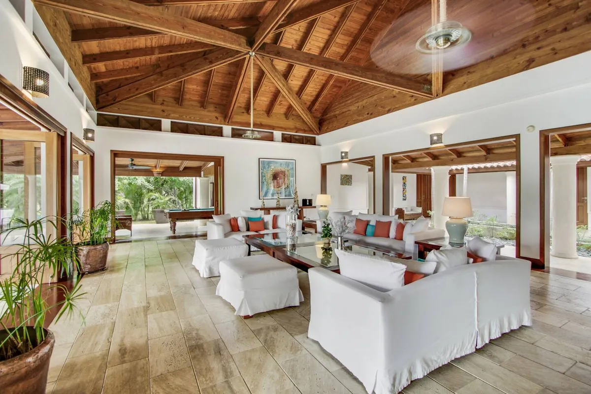 Covered terrace at the villa of Casa de Campo