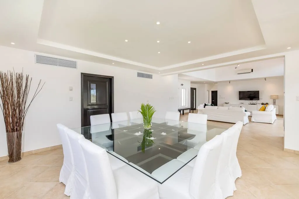 Spacious and bright dining room at the villa