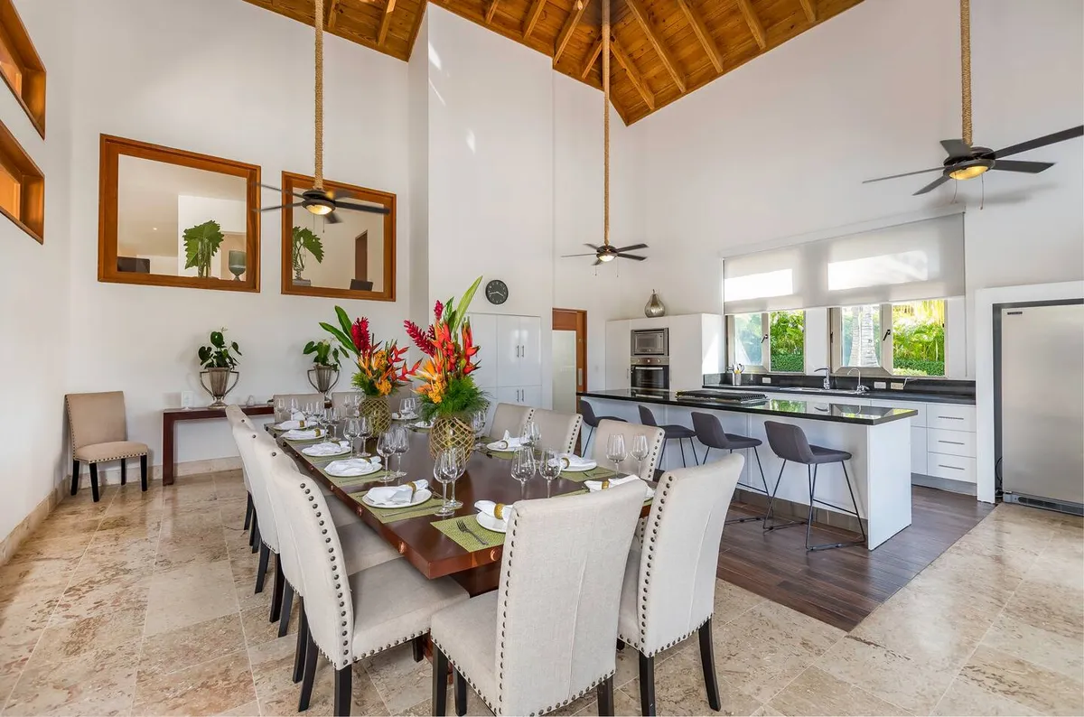 Dining area at the villa