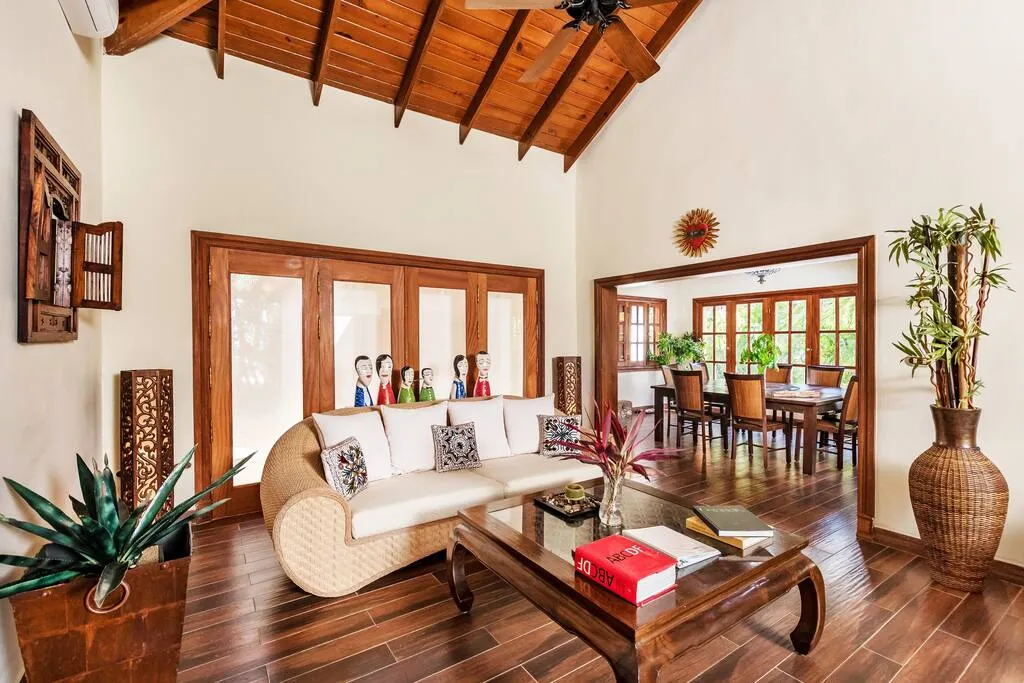 Balinese living room of the villa