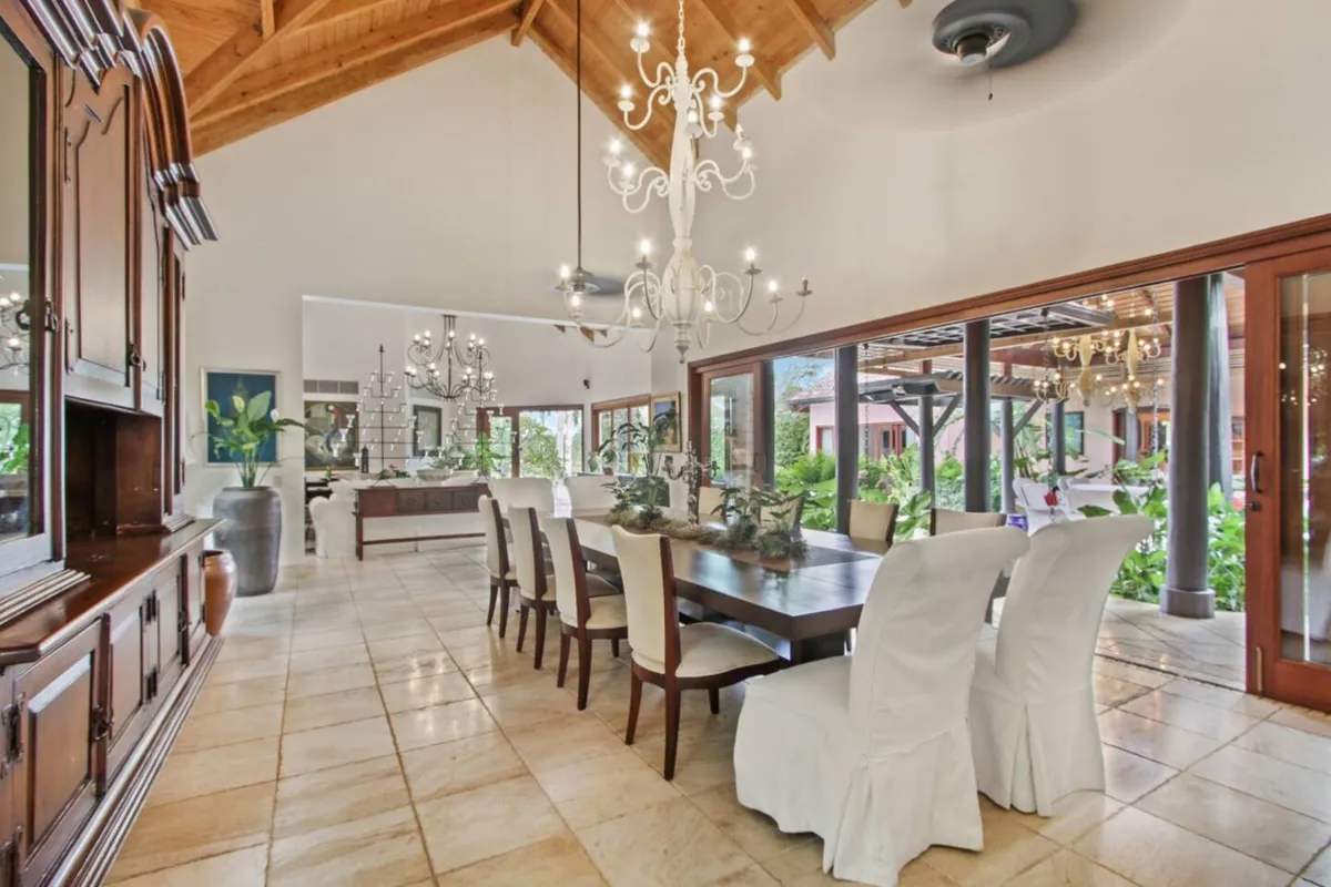 Dining room at the villa in Casa de Campo