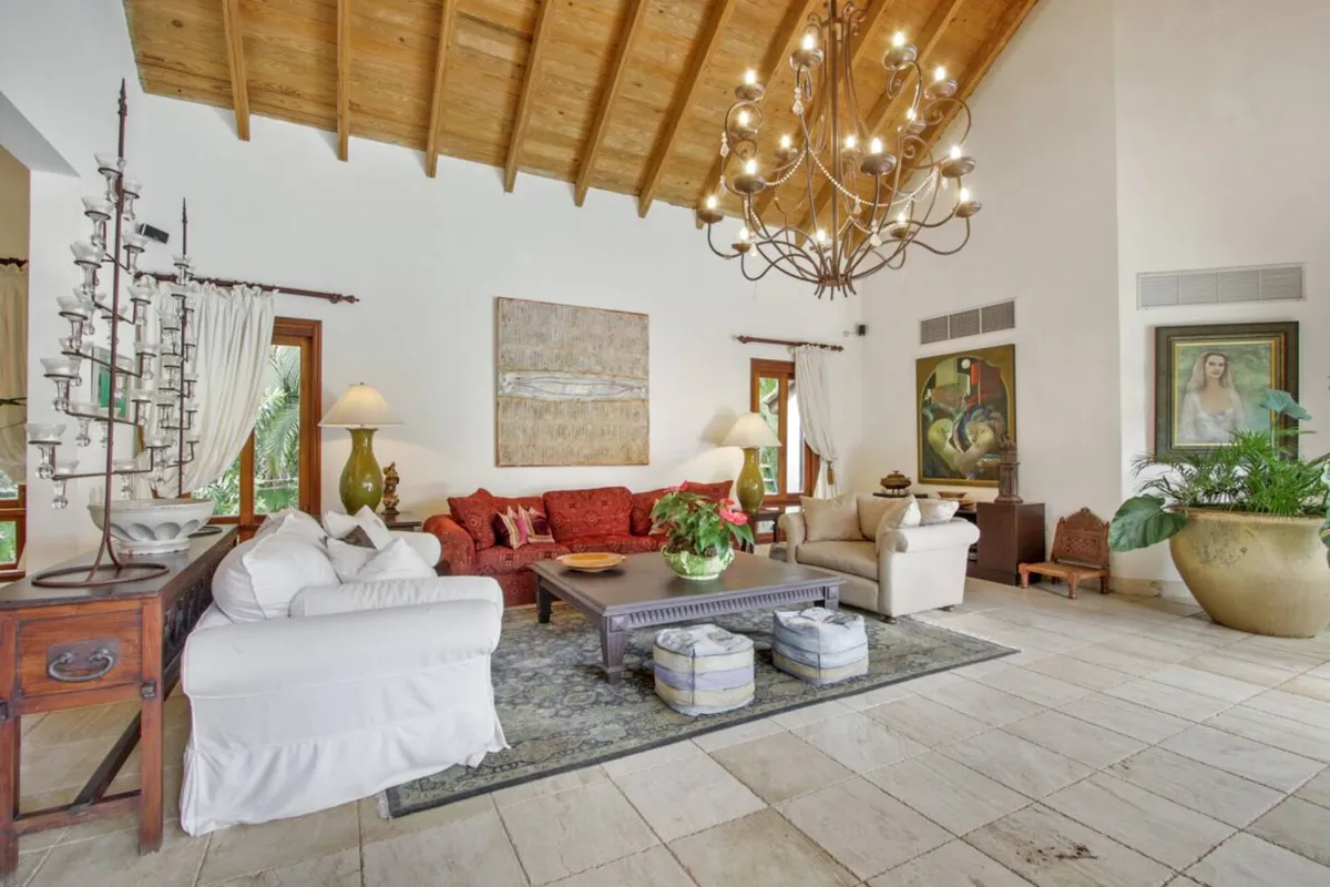 Spacious living room in the villa