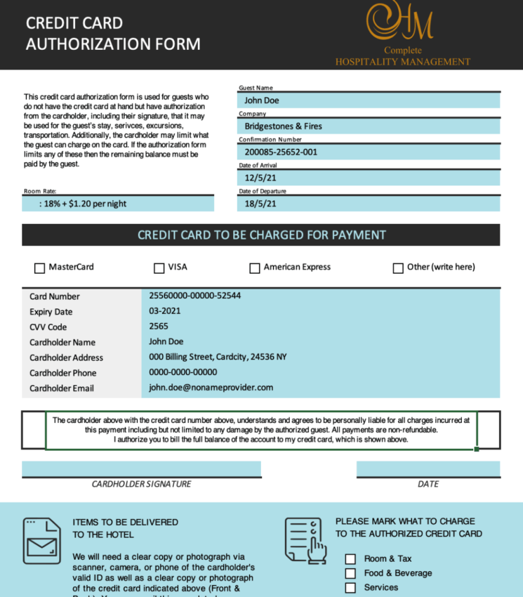 Payment form CHM