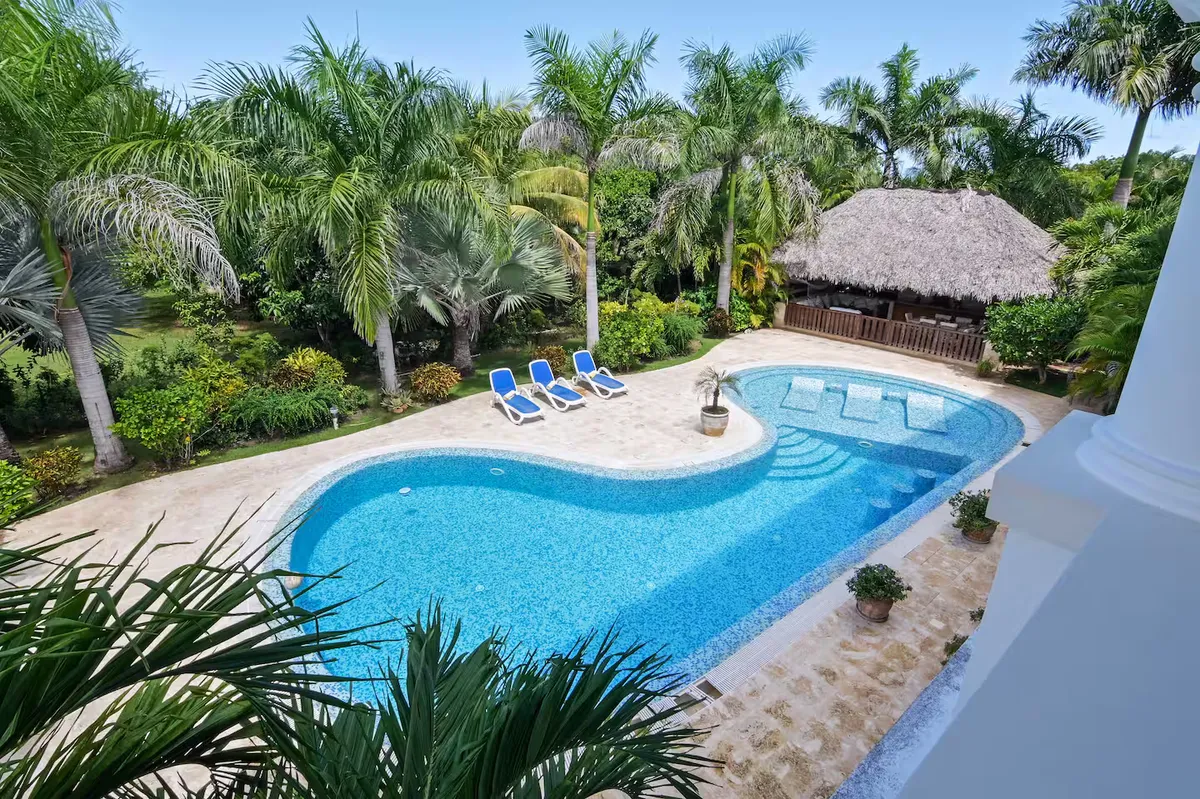 Balcony of the villa with nature views