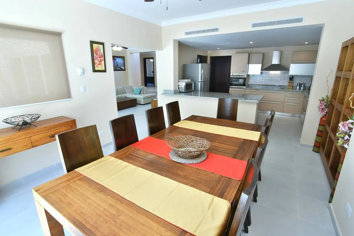 Kitchen and dining room at the villa