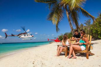 Saona Helicopter VIP Tour from Punta Cana 2024. Luxury Saona Roundtrip Flight