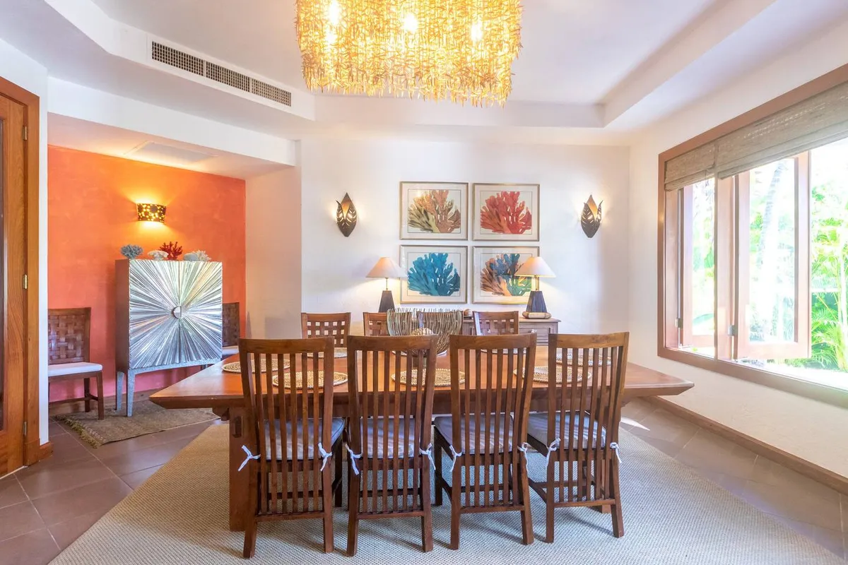 Dining area at the villa