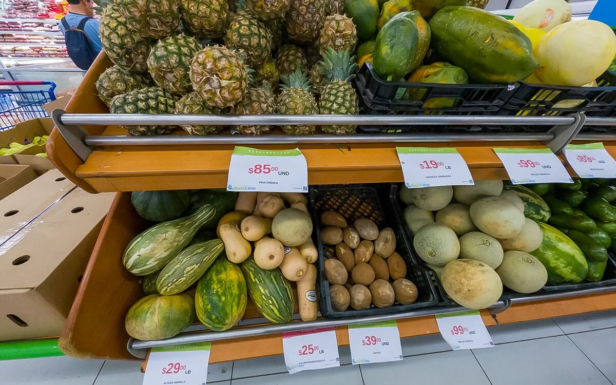 Prices on vegetables in Punta Cana