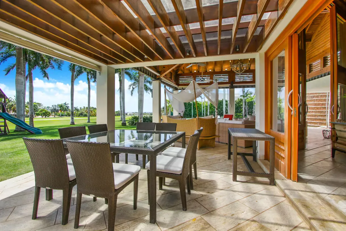 Covered space at the villa Casa de Campo