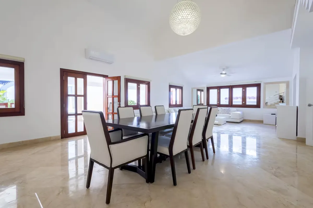 Dining area at the villa