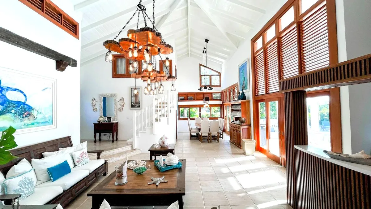 Bright living room of the villa