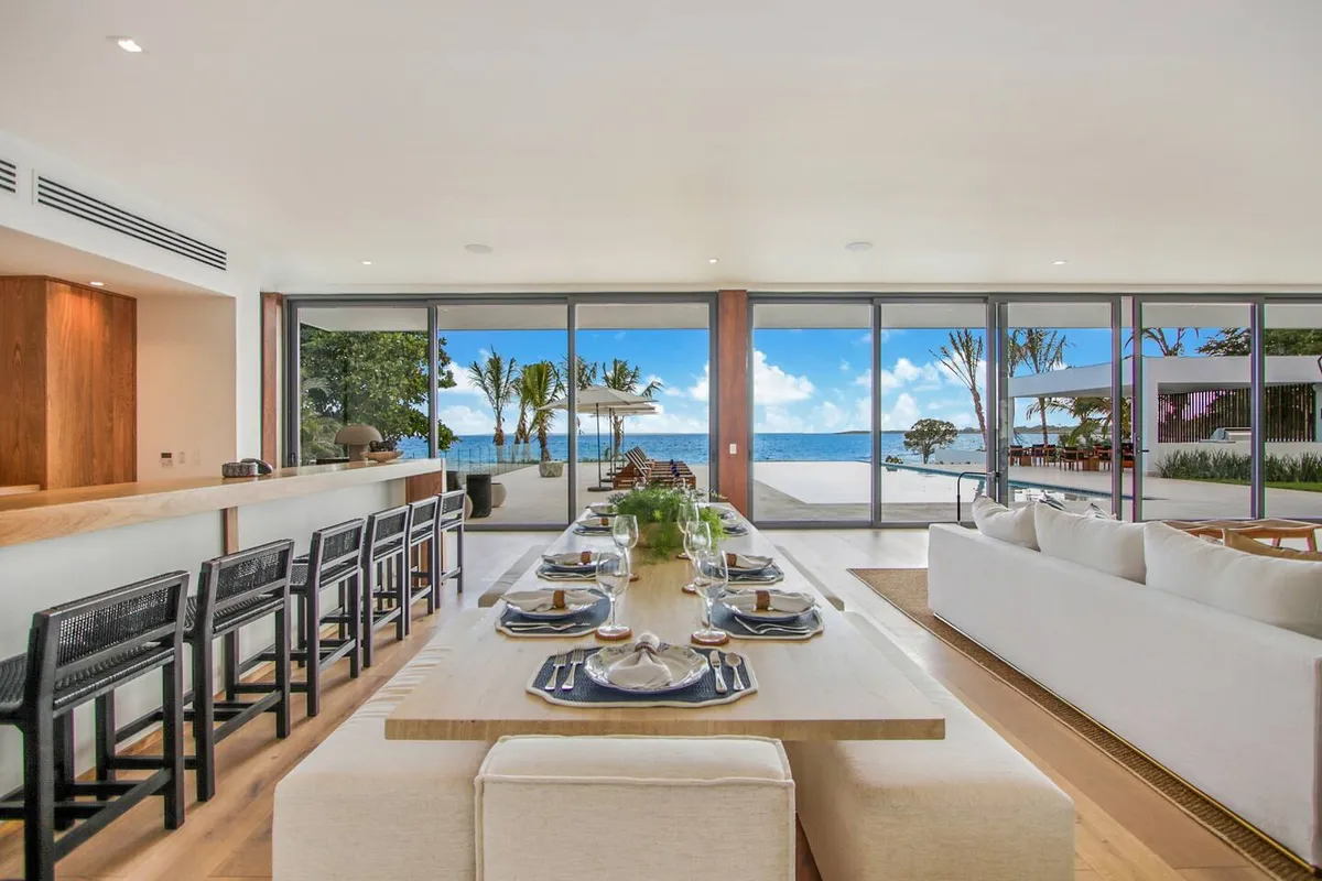 Spacious dining area at the villa