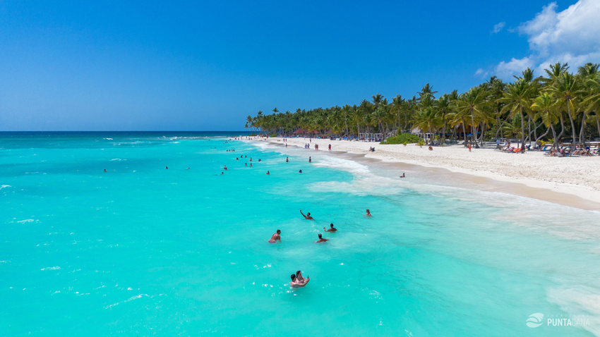 Ocean and beach views on Saona