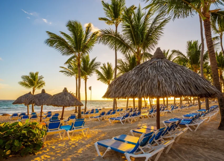 Sunset on the beach in Punta Cana