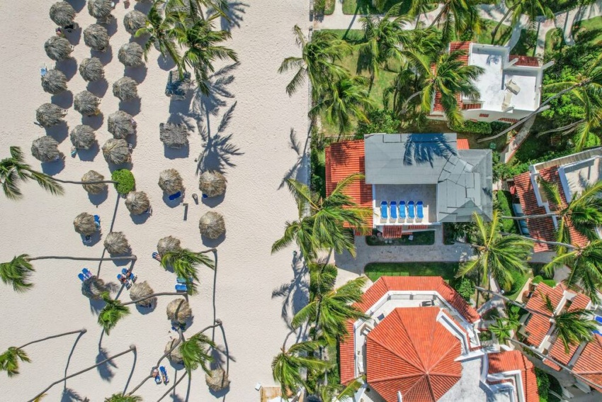 Drone view of the condo on Bavaro Beach