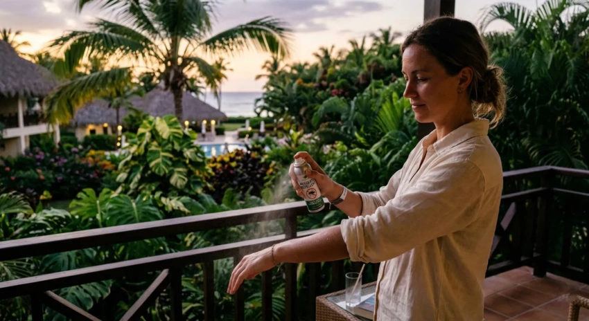 Applying Mosquito Repellent Applying Mosquito Repellent